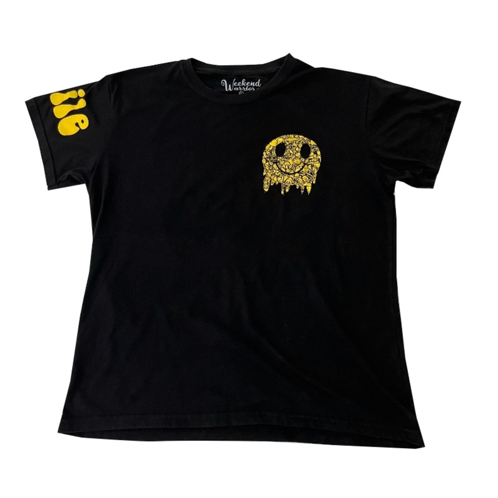 Weekend Warrior Black & Yellow SMILE‎ Graphic T-Shirt